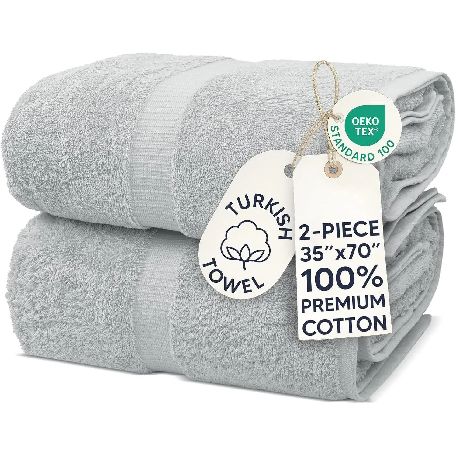 100% Cotton Premium Quality Turkish Bath Sheets 35''x70'' Large Bath Sheet Towels Silver Gray
