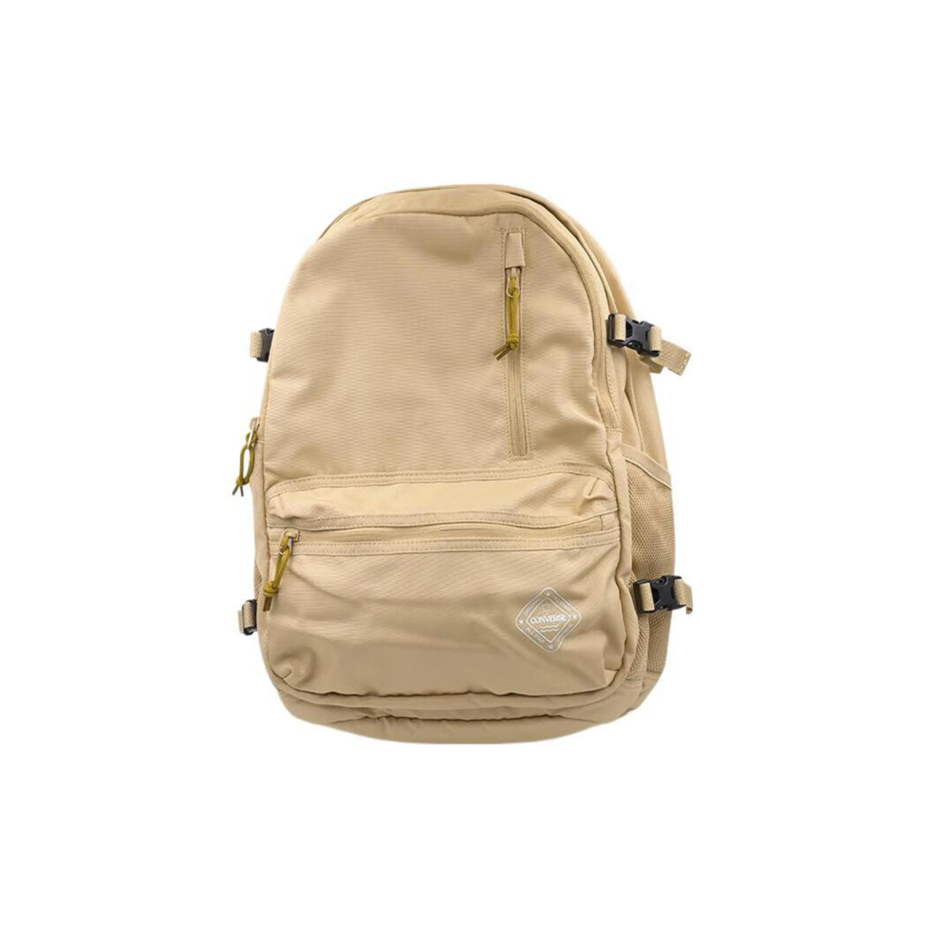Converse Unisex Polyester Backpack with Zip Closure – Casual Sporty Style in Light Brown