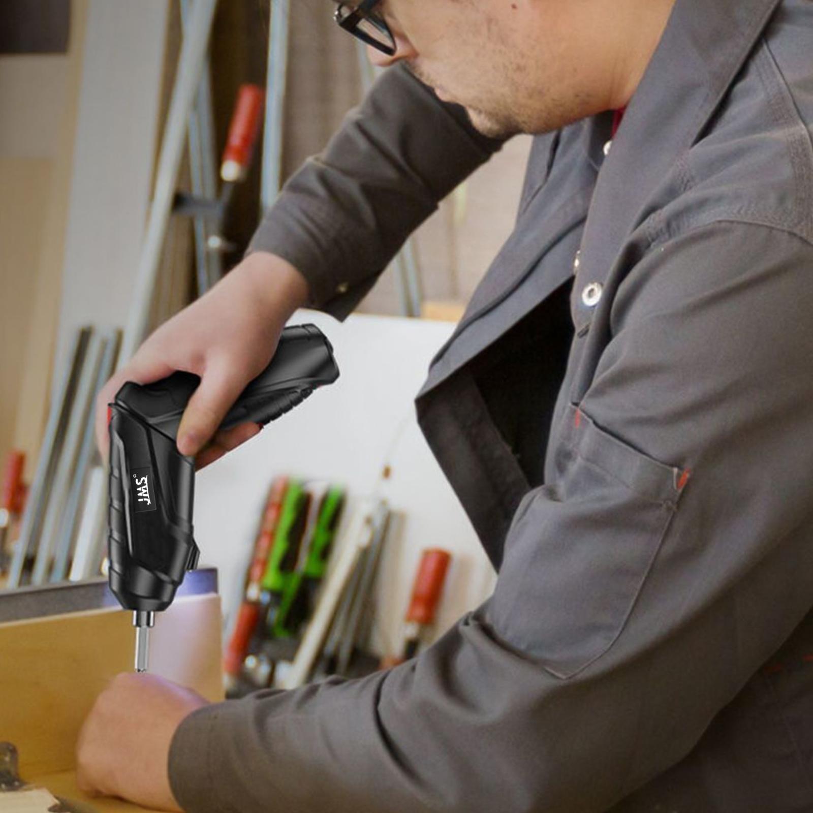 3.6V Lithium Ion Rechargeable Screwdriver Set – 3.5Nm Maximum Torque, 1.8Ah Cordless Tool with LED Light, 47-Piece Accessory Kit, Black