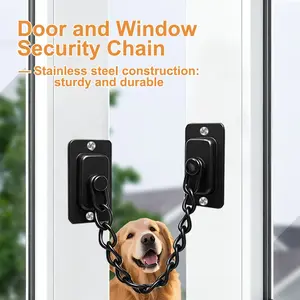 1 Set Heavy-Duty Reinforced Anti-Theft Security Chain–security chain for doors and windows, adjustable high-rise window restrictor; suitable for homes, residences, commercial apartments, and hotels; for use on refrigerators, doors, windows, drawers, etc.