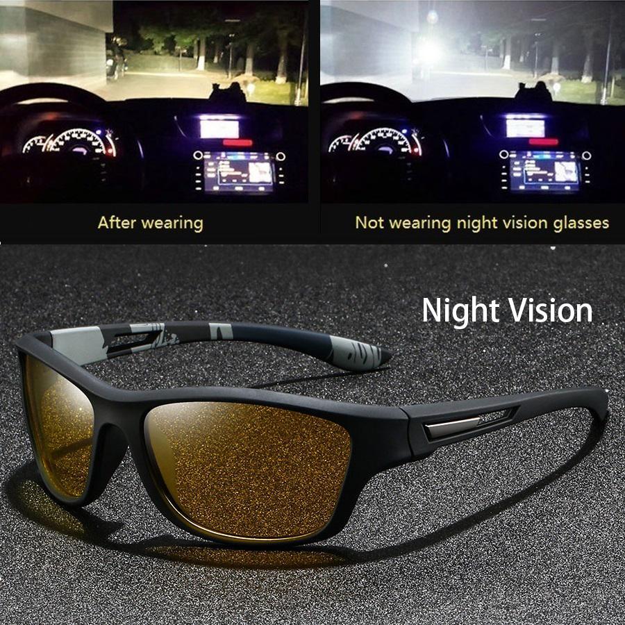Vintage Square Frame Unisex Night Vision Glasses, Anti-Glare & Anti-Reflective UV400 Eyewear, Fatigue-Reducing Lenses Ideal for Night Driving, Daily Commute & Outdoor Use