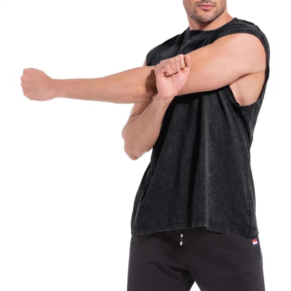 2026 solid color 2-Pack all genders new sports retro washed vest T-shirt gym fitness sleeveless T-shirt basketball training washed vest