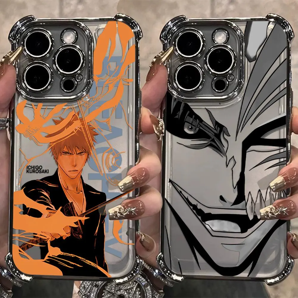 Anime B-Bleachs IchigoesPlating Case For iPhone case 17/16/15/14/13/12/11 Samsung S21 S22 S23 S24 S25 Anti Fall Airbag Back Cover, Smartphone, Handheld
