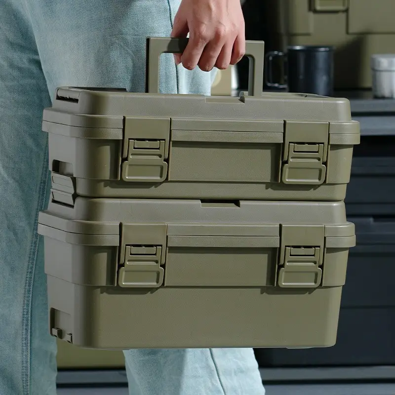 Multifunctional tool storage box Gardening toolbox Finishing painting tool storage Hardware set Storage Plastic thickened car layered storage box Stackable Tools Box