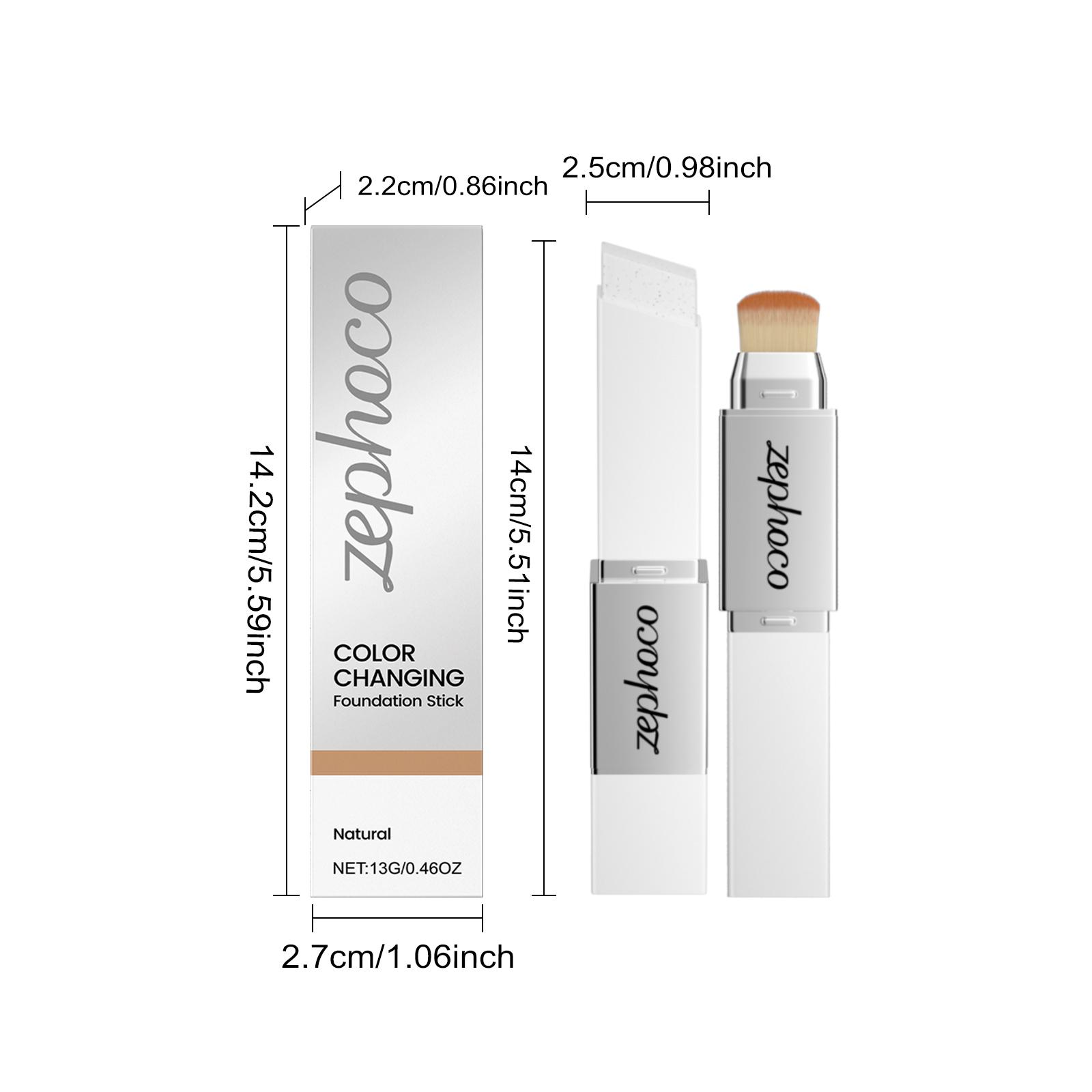 zephoco The Natural Color Two-In-One Color-Changing Foundation Stick Is Light, Moist, Natural, Adheres Well Without Sticking, And Provides A Light, Clear And Transparent Foundation