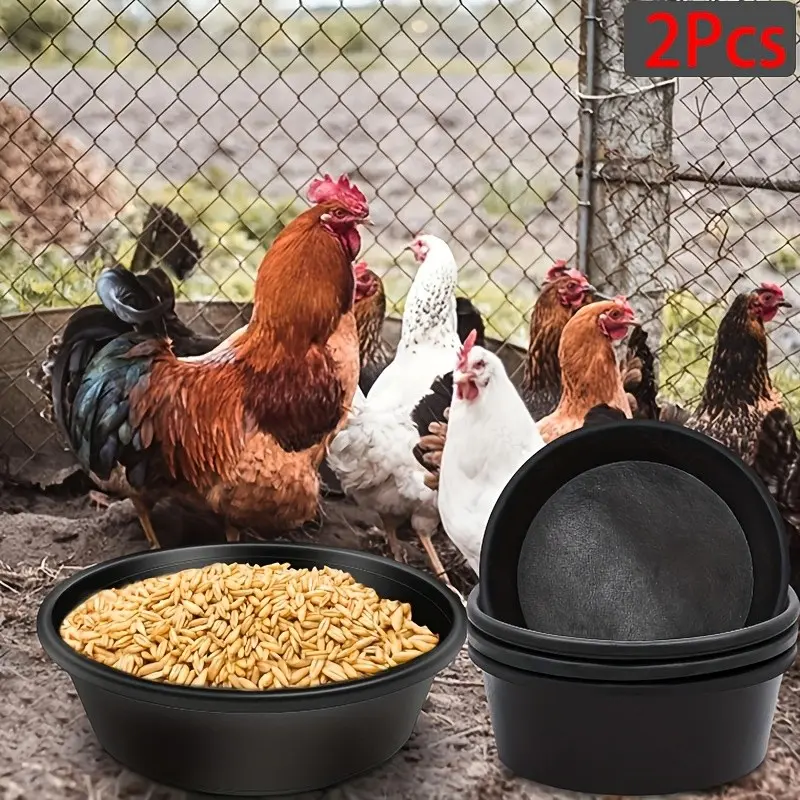 Large Multi-Functional Outdoor Animal Feeder Bucket, 2 Feeding Dishes, Horse Bowl, Dog Dish, Pig Feeder, Goat, Chicken Manure Container