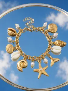 Starfish Shell Pearl Bracelet for Women, Adjustable Beaded Bracelet, Bohemian Summer Jewelry Gift, Elegant All-Season Accessory