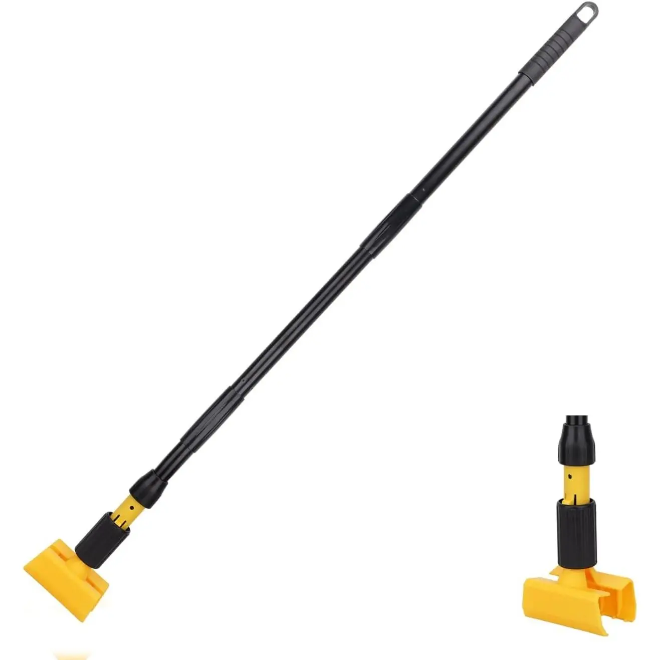 Commercial Heavy Duty 57 Inch Mop Handle - Industrial Metal Mop Stick with Jaw Clamp Professional Mop Head Replacement Holder for Floor Cleaning
