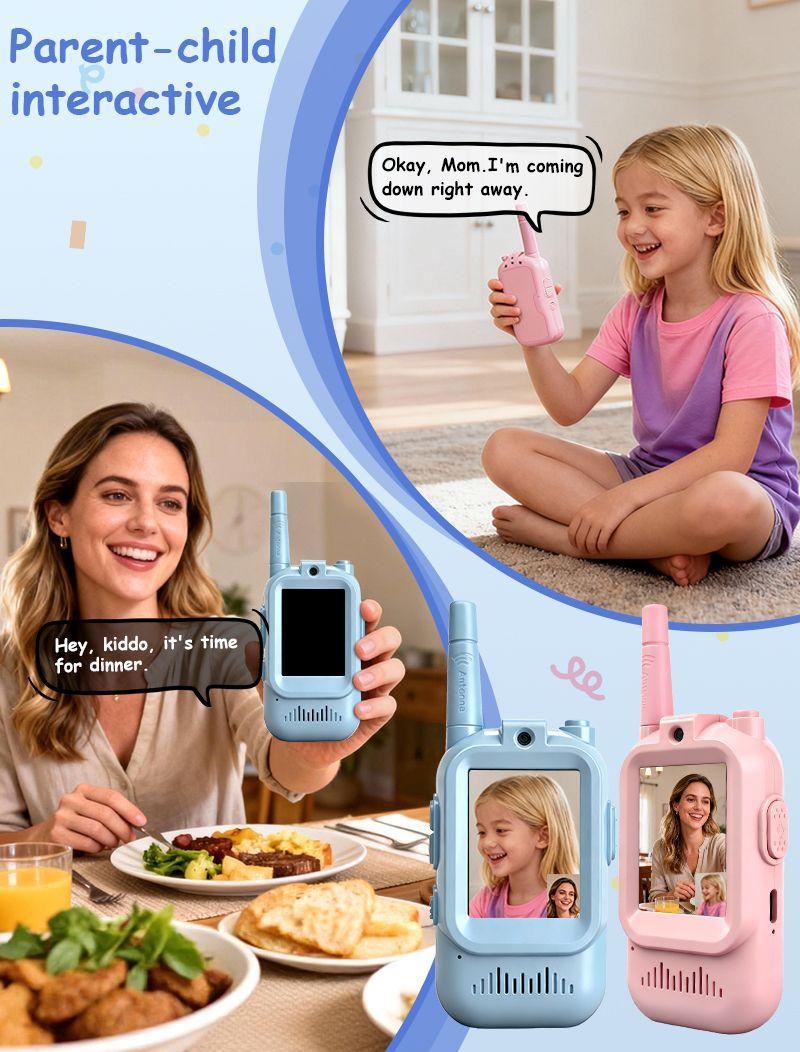 Video Walkie Talkies for Kids, Handheld 2 Pack Rechargeable Video Intercom Kids Walkies Talkies, Indoor Outdoor Toys for Family Games, Outside, Camping, Hiking for Boys Girls Ages 3-12 (Blue/Pink) Video Walkie Talkies for Kids, Handheld 2 Pack Rechargeable Video Intercom Kids Walkies Talkies, Indoor Outdoor Toys for Family Games, Outside, Camping, Hiking for Boys Girls Ages 3-12 (Blue/Pink)