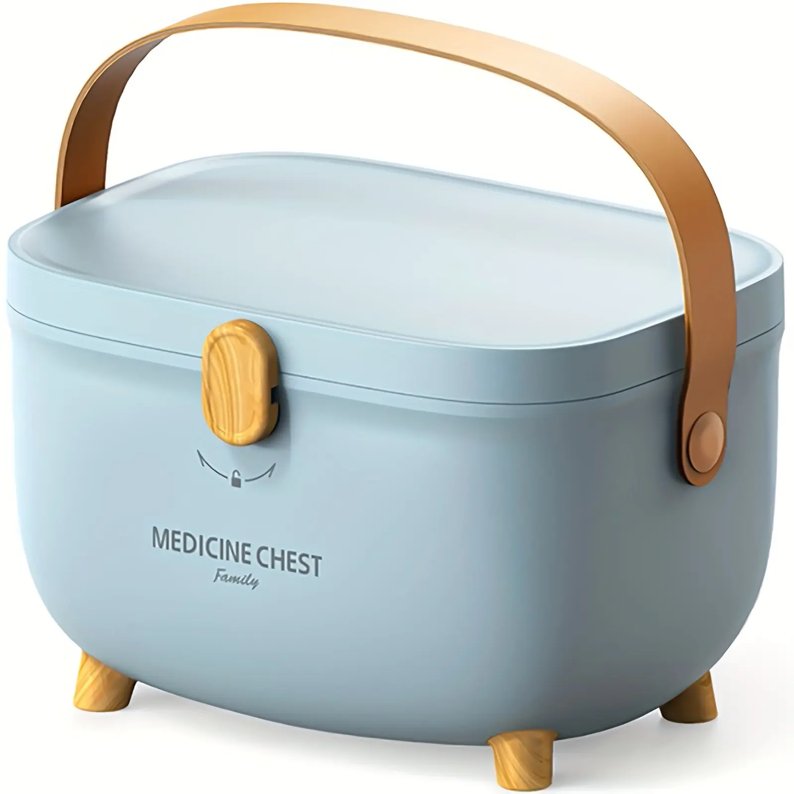 Large-capacity multi-layer pharmaceutical storage box with handle, dust-proof plastic storage box, suitable for home use, household storage box, for home finishing