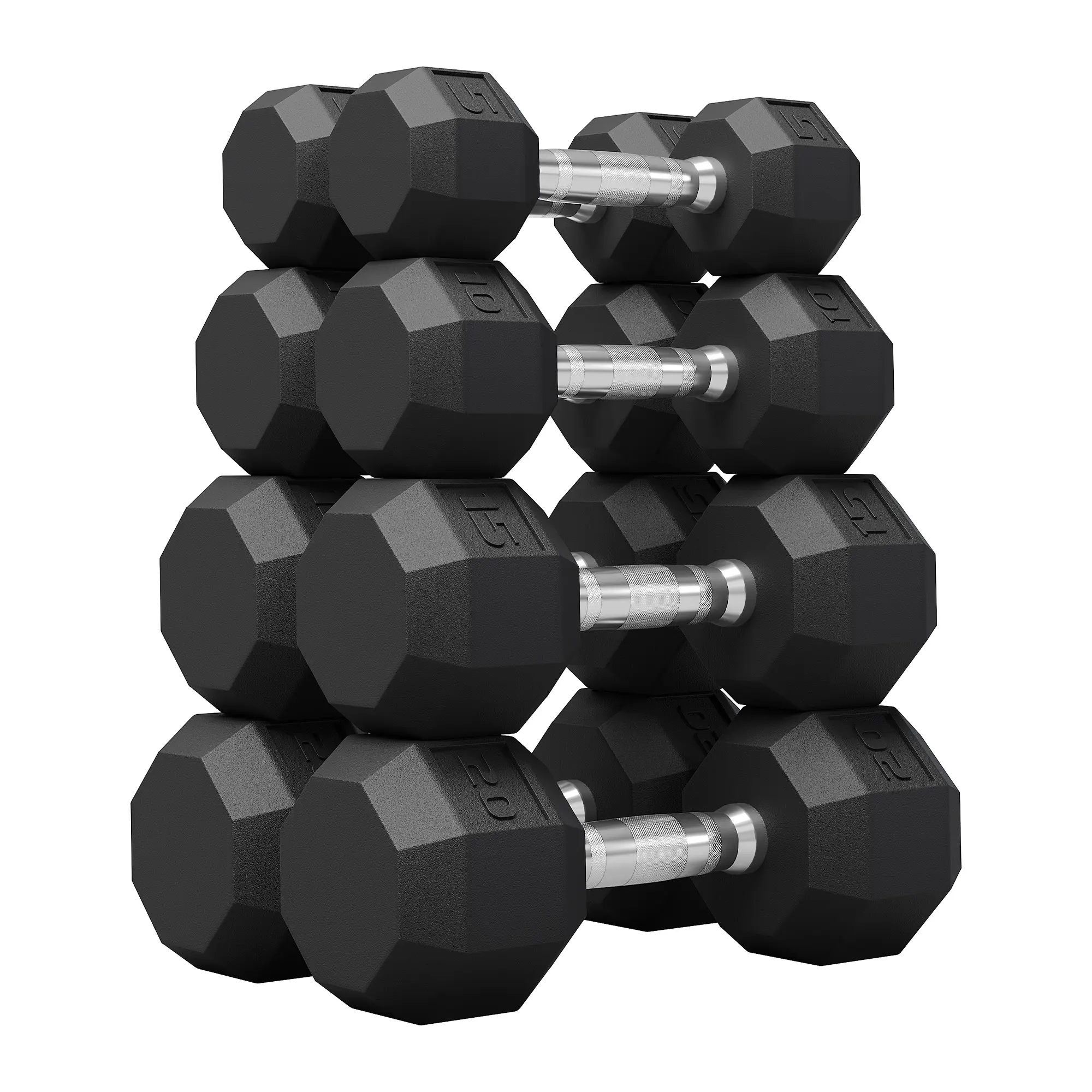 Hex Dumbbell Set for Home Gym – 100LB Rubber Coated PVC-Free Weights – Multi-Size Options – Heavy Duty Strength Training & Muscle Toning Equipment, Full Body Workout for Men and Women