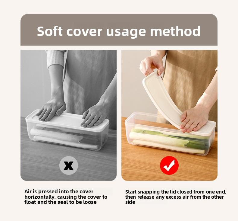 FaSoLa Refrigerator Storage Box for Scallions, Green Onions, and Coriander, Specialized Fresh-Keeping Box, Kitchen Food-Grade Sealed Box for Scallions, Ginger, and Garlic