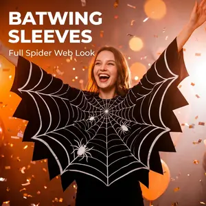 1pc Halloween spider web costume, cape shawl dance cosplay prop