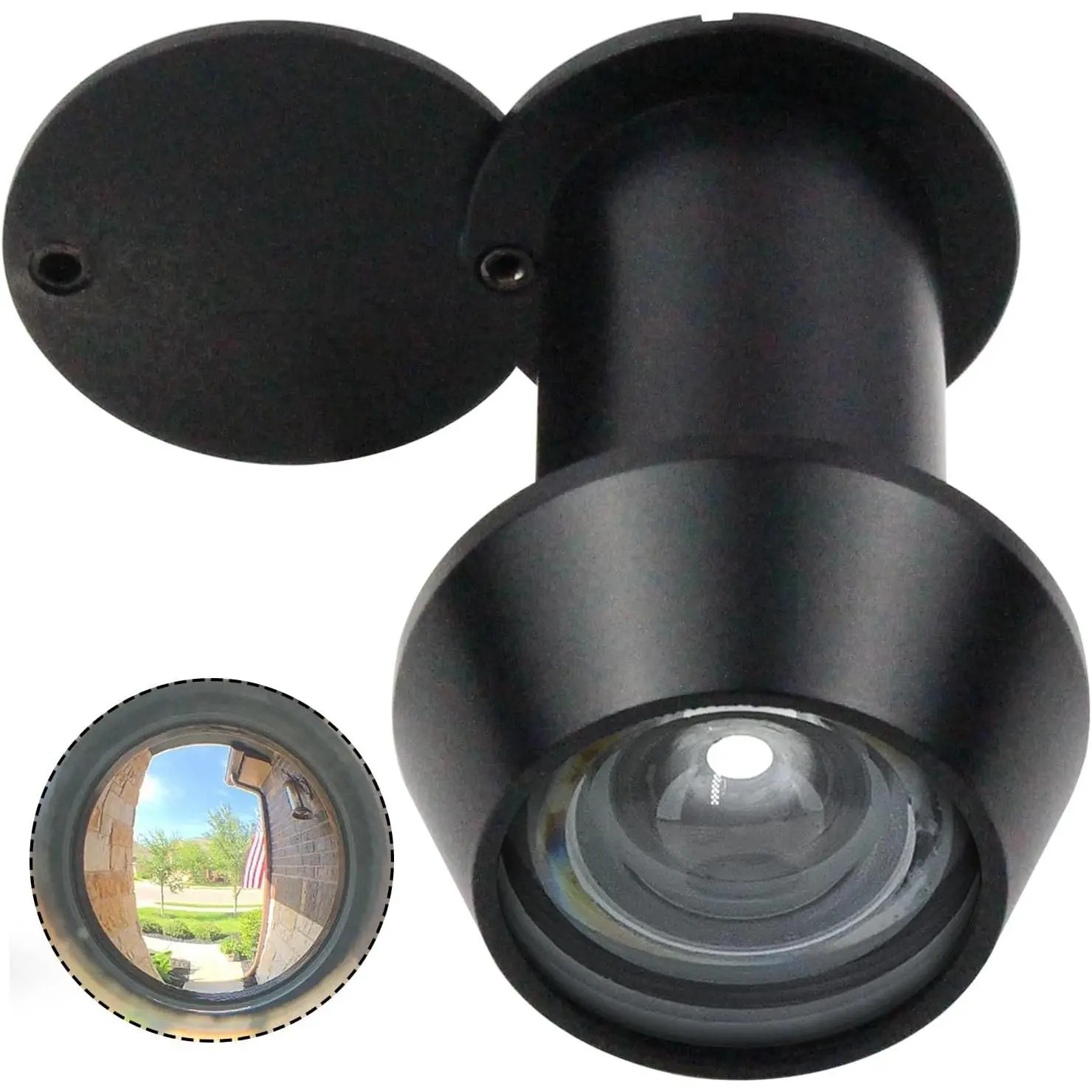 Solid Brass Peep Holes for Door, with Security Cover, Black | Heavy Duty 220-Degree Door Viewer Peephole, for 1-3/8" to 2-23/64" Thick Doors, Fits Home Office Hotel, 22 mm Peep Holes