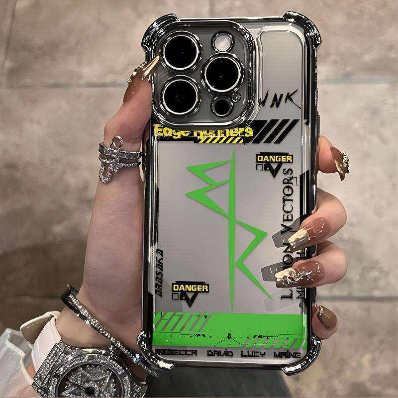 Cyberpunk Style Frame Pattern Phone Case iPhone for 17 Air 16 15 Plus 14 13 12 11 Pro Max X XR Xsmax 8 7 Plus Coated Anti-drop Transparent Soft Back Case
