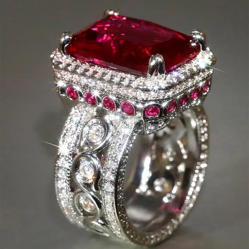 Vintage Artificial Zircon Decorated Prong Ring, Sparkling Zircon Inlay, Fashion Accessories for Women, Beautiful Rings, Trendy All-match & Exquisite Jewelry for Birthday Gift, Vintage Rings Jewelry, Synthetic Zircon Rings