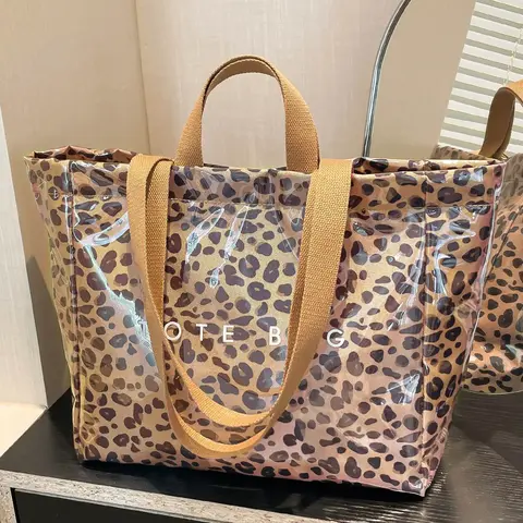 Fashion Leopard Pattern Tote Bag, Leopard Print Tote, Large Capacity Shoulder Bag for Women, Casual Trendy Versatile High-quality Daily Commuting Bag, Girl Fashionable Shopping Bag, Animal Tote Bag, Casual Handbags, Fashionable Patterned Bag #GLOBAL PICKS