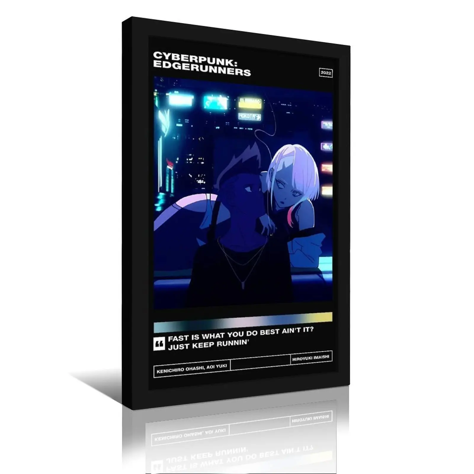 David Martinez and Lucy In Cyberpunk  Edgerunners Anime Poster for Room Aesthetic Canvas Wall Art Bedroom Decor