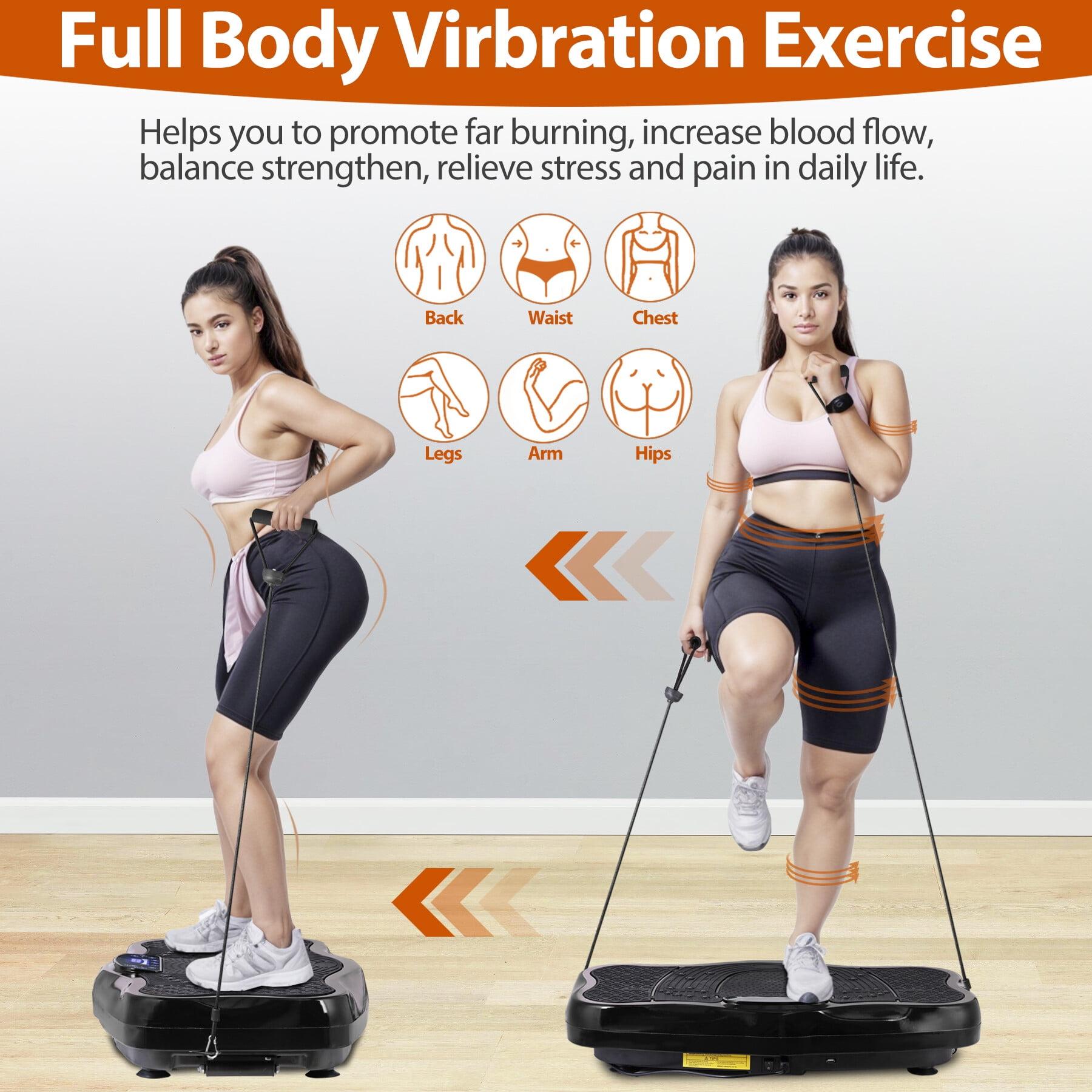 SUPERDEAL Waver Vibration Plate Exercise Machine Whole Body Workout Vibration Fitness Black