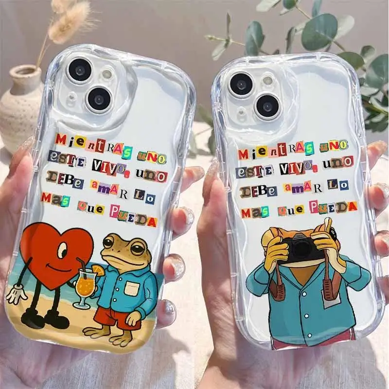Hot Bads B-Bunnys Art Cover For Apple iPhone 16E 16 15 14 13 12 mini 11 8 7 Pro Max Plus Cream Pattern Soft Phone Case