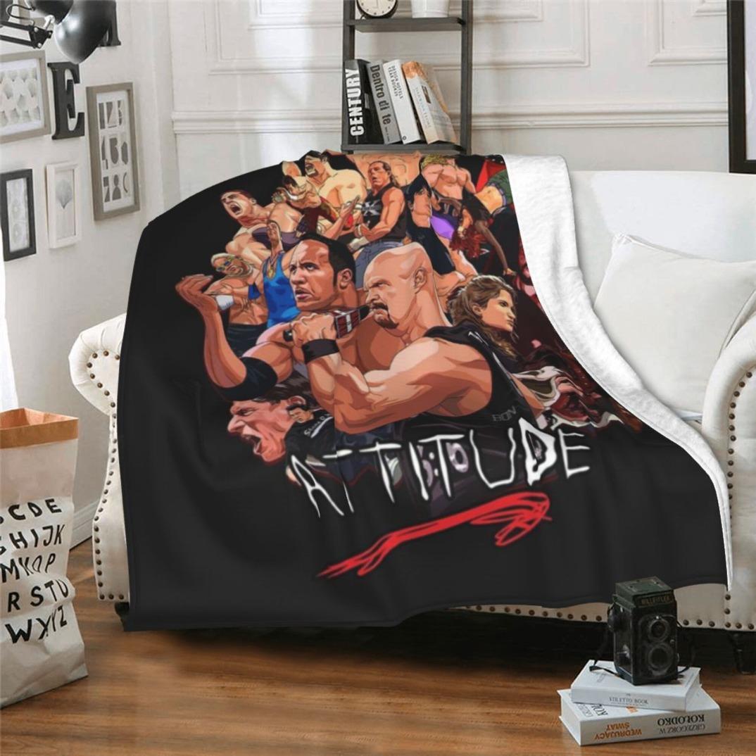 [Soft Flannel Blanket] Soft and Comfortable Wrestling King Pattern Flannel Lunch Blanket | Polyester, Digital Print, Lightweight, Suitable for Office Lunch Break, Relieve Stress, Warm and Soft, Can Be Used in All Seasons, Warm Haven Textiles