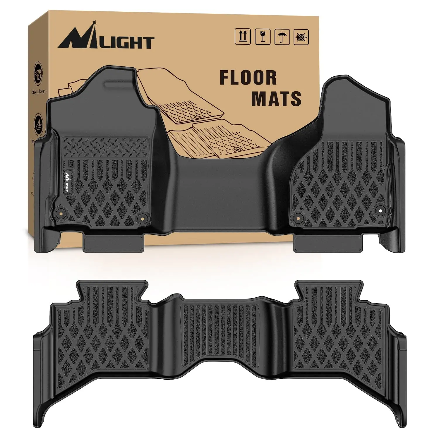 Nilight TPE Floor Mats for Dodge Ram 1500 Quad Cab 2013-2018, Dodge Ram 1500 Classic Quad Cab 2019 2020 2021 2022 2023 2024 (NOT for New Body) All Weather Custom Fit Heavy Duty Floor Liners