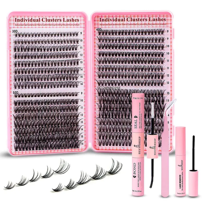 Product Introduction of Natural Look Eyelash Extensions Set with False Lashes, Tweezers, Glue, Remover and Fixer, Professional Accessories for Women's Summer Makeup 12