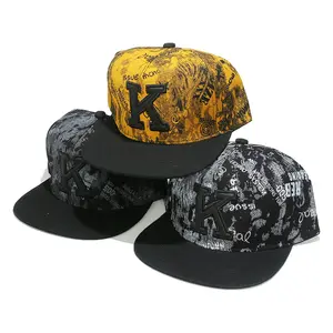 2026 Compton street dance flat-brim hat, trendy street dance hip-hop hat, K-letter graffiti print baseball cap, good quality fabric, birthday gift