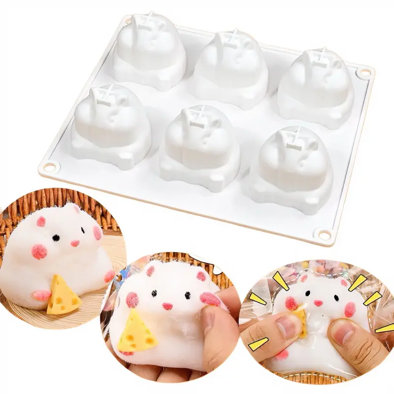 1Pc,Hamster Silicone Mold, DIY Slow Rebound Stress Relief Toy, 3D Animal Resin Mold, Mousse Cake, Chocolate Cake, Handmade Candle Creative Craft