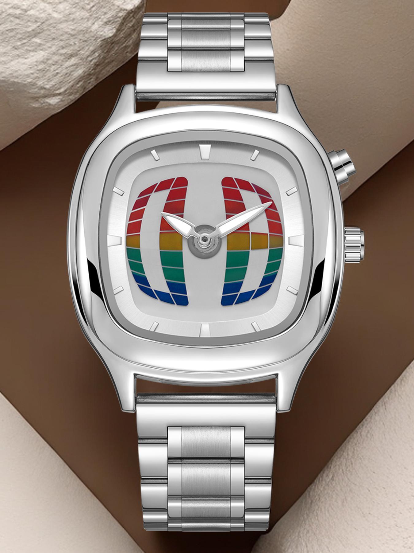 Men's Quartz Watch, Dual Battery Dual Movement Electronic Screen, Waterproof Luminous Fashion Business Stainless Steel Wristwatch Business Fashion Watches