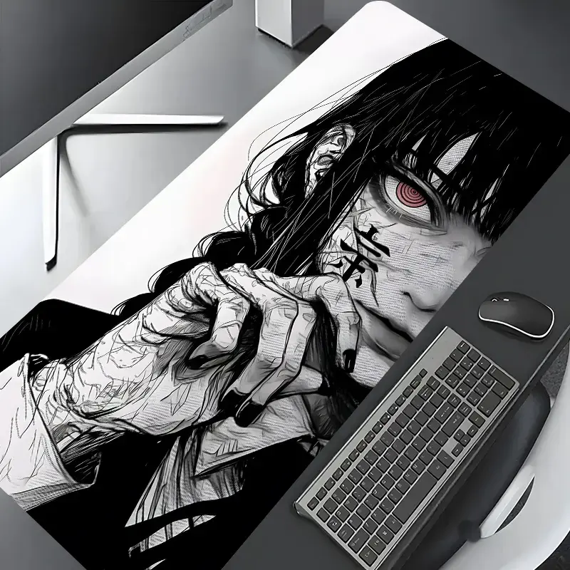 Anime Girl Pattern Extra Large Gaming Mouse Pad, Computer Mouse Pad, Dark Art Design for Desktop Decoration and Protection, Rubber Anti-Slip with Lock Edges, Multiple Sizes for Laptops and Desktops, Perfect Gift for Boys and Girls