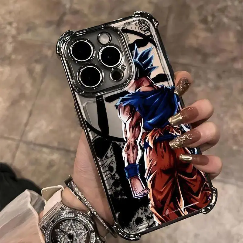 Classic Goku Creative Graffiti Anime Phone Case Stylish teen anime graffiti design, black shockproof transparent soft back cover. Provides full anti-drop protection and comfortable grip. Compatible with iPhone 17, 17Air, 17Pro, 17Pro Max, 16, 16Pro, 16Pro