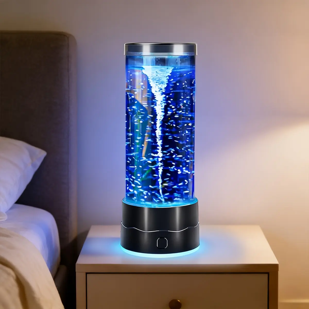 Twisted Hurricane LED Aquarium Decor - LED Illumination, 7 Dynamic Color Change Settings, Soft Night Mode, Realistic Vortex Effect, Dynamic Lights, Home Decor Statue for Space Brightening