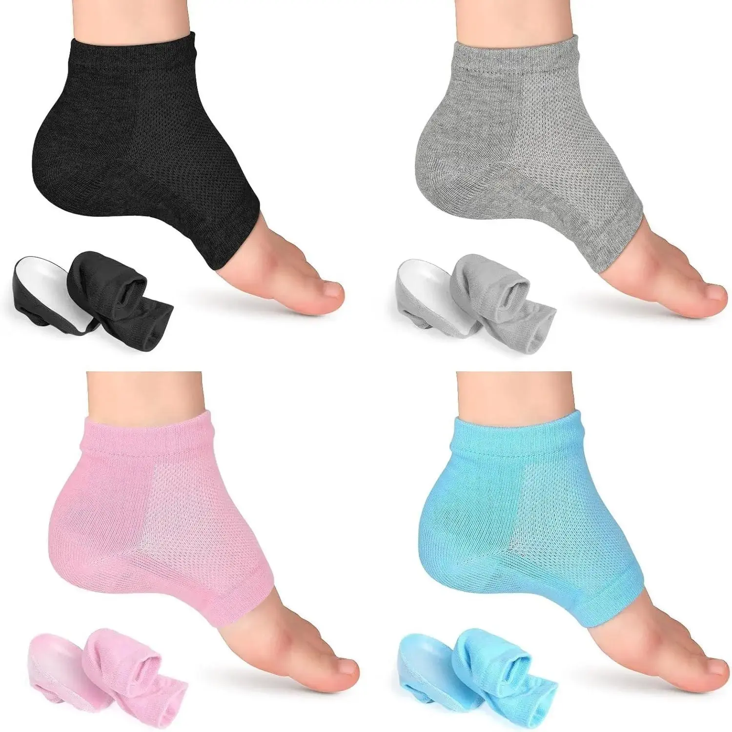 Socks Height Increase Insoles for Men Invisible Shoe Inserts Half Height Boost Heel Pads for Discreet Elevation Black