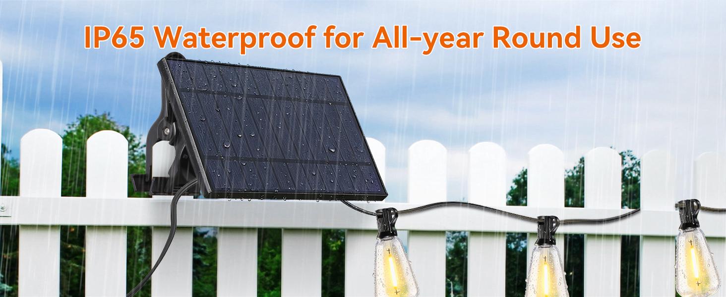 100FT Solar String Lights Outdoor Waterproof with Remote, 36+2 Shatterproof ST38 LED Bulbs, Dimmable Patio Lights Solar Powered, 3 Lighting Modes Solar Lights for Backyard, Garden, Deck