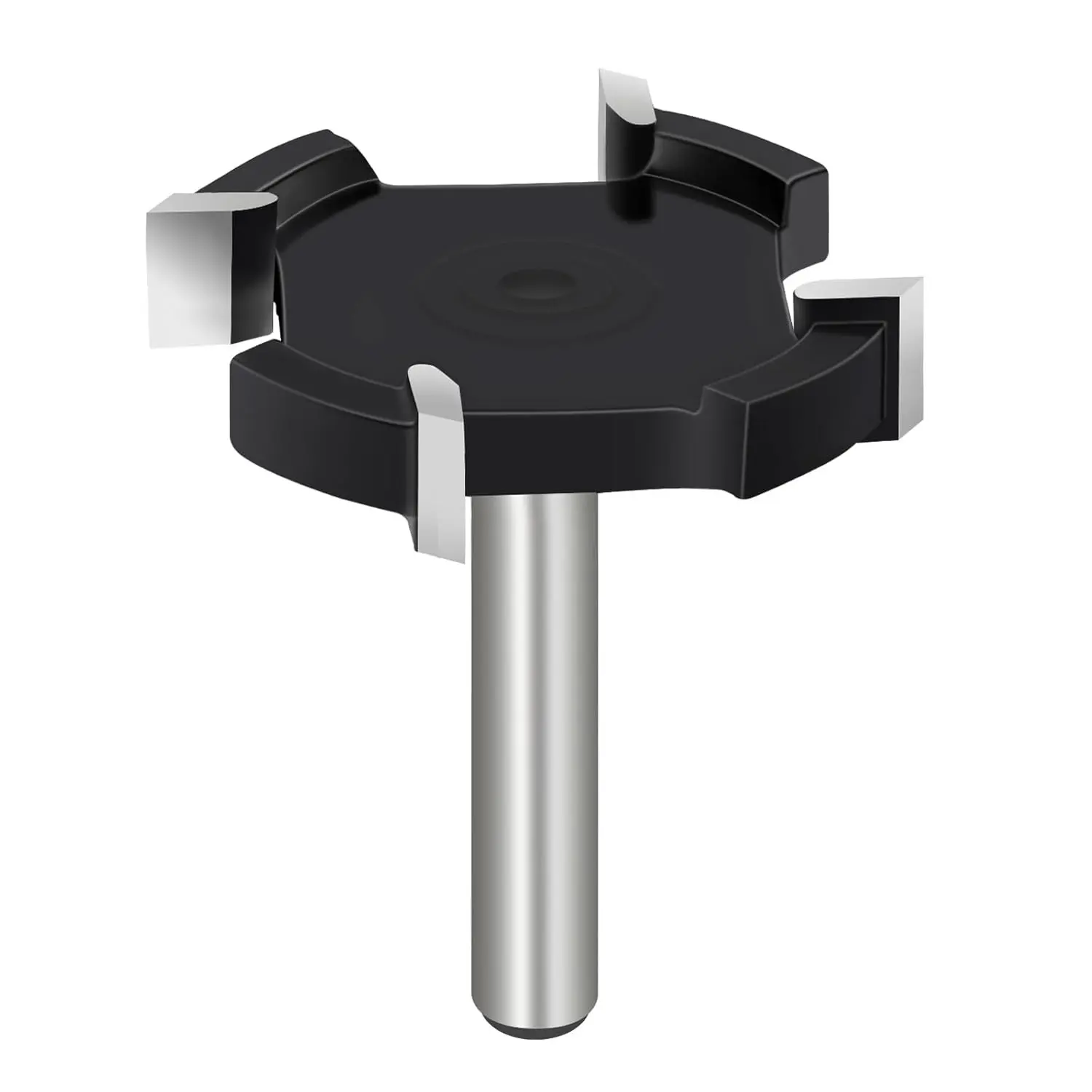 Slab Flattening Router Bits 1/4 Inch Shank, CNC Spoilboard Surfacing Router Bit 4 Wings Carbide, Wood Surface Planing Router Bit Woodworking Tool 1-1/2 Inch Cutting Diameter