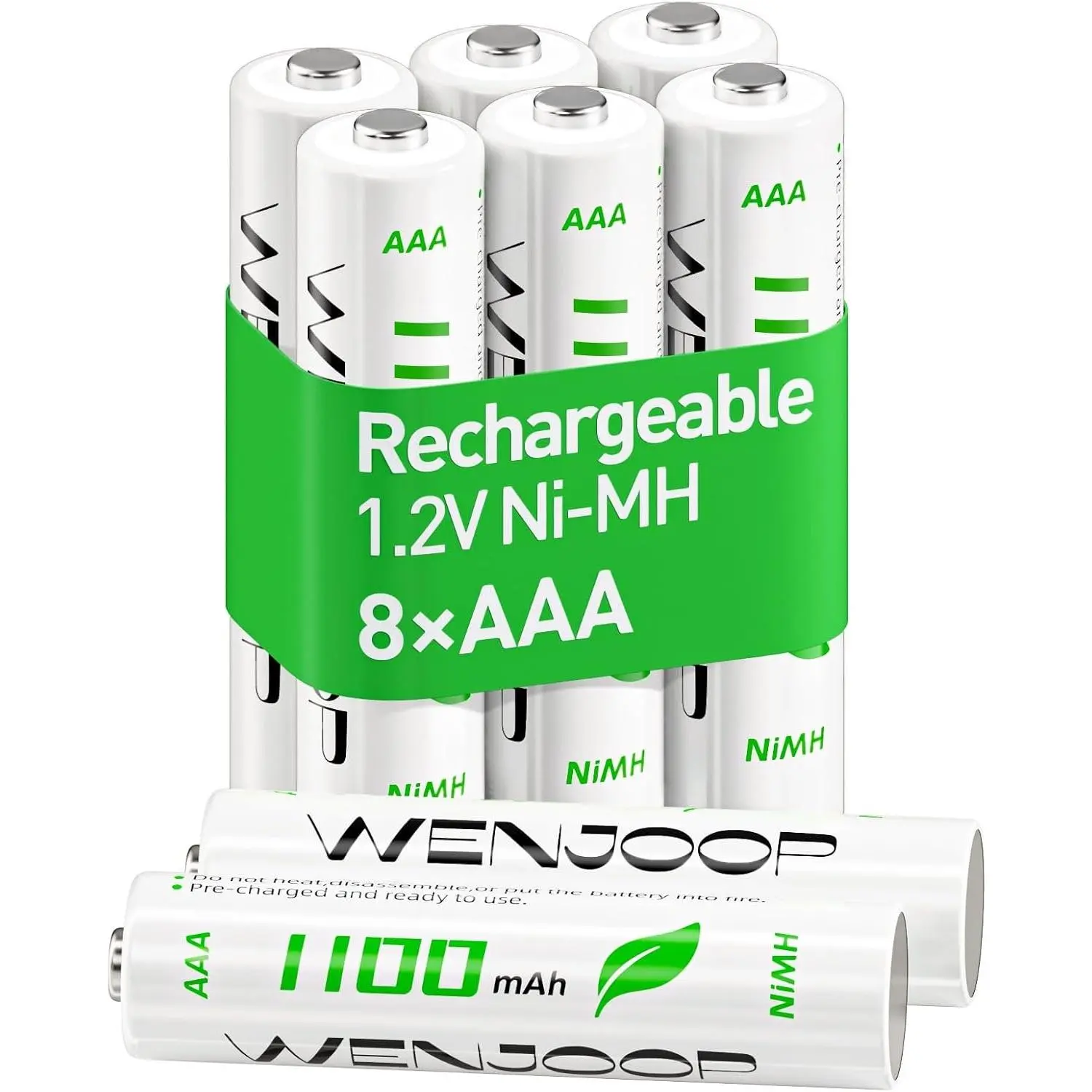 Rechargeable AAA Batteries 8 Pack – 1100mAh 1.2V NiMH High Capacity, Low Self Discharge Triple A Batteries for Toys, Remotes, Flashlights