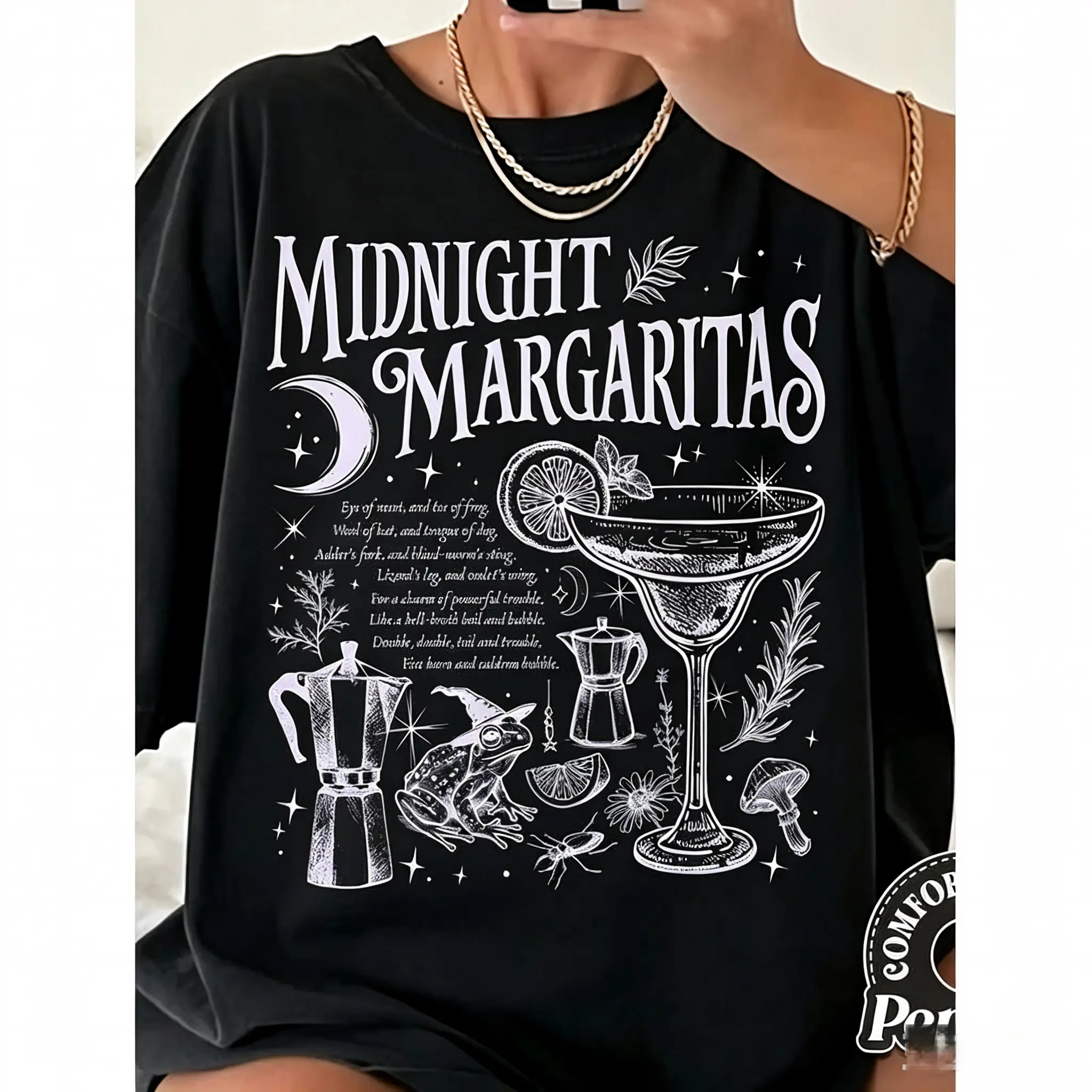 Y2K Vintage Clothes Midnight Margaritas Shirt, Salt Rosemary Lavender Love Shirt, Witchy Teebeach Outfit For Woman