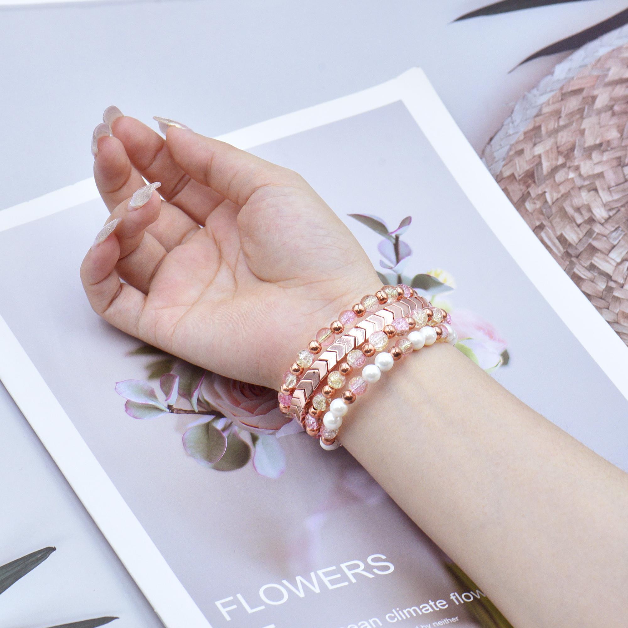 Fashion Glass Bead Bracelet Watch Band (Band Only), 1 Count Fashion Smart Watch Band for Apple Watch Series 9/8/7/SE/6/5/4/3/2/1