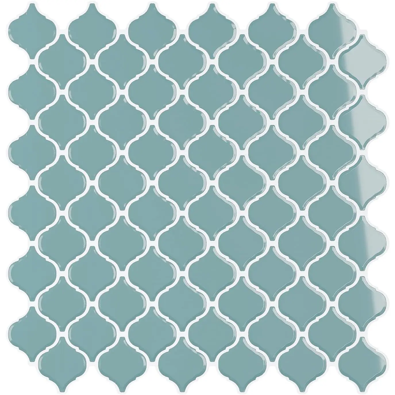 Light Teal Moroccan Peel and Stick Tile Backsplash 6 Sheets Arabesque Peel and Stick Backsplash for Kitchen Bathroom Wall Tiles Self Adhesive Renter Friendly  Splashes Stickers 12''x12''