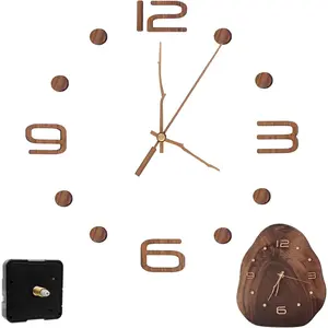 Quartz Clock Movement Kit 0.86in Shaft Clock Movement Mechanism with Hands and Numerals for 9in-12in Surfaces for Clock Repair