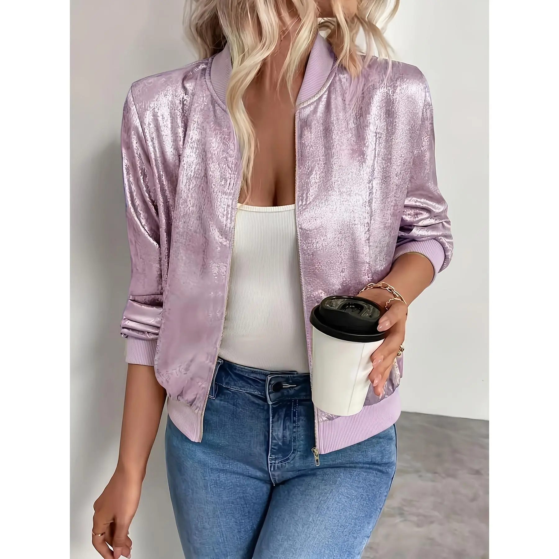 BK040914 Spring/Summer New Arrival Women's Short Long-Sleeve Outer Jacket, European and American Style Casual Versatile Jacket