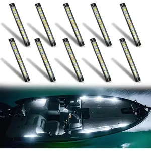 Marine Led Lights, Night Fishing Lights, Interior Lights, No Drilling Install Deck Lights Courtesy Lights, White