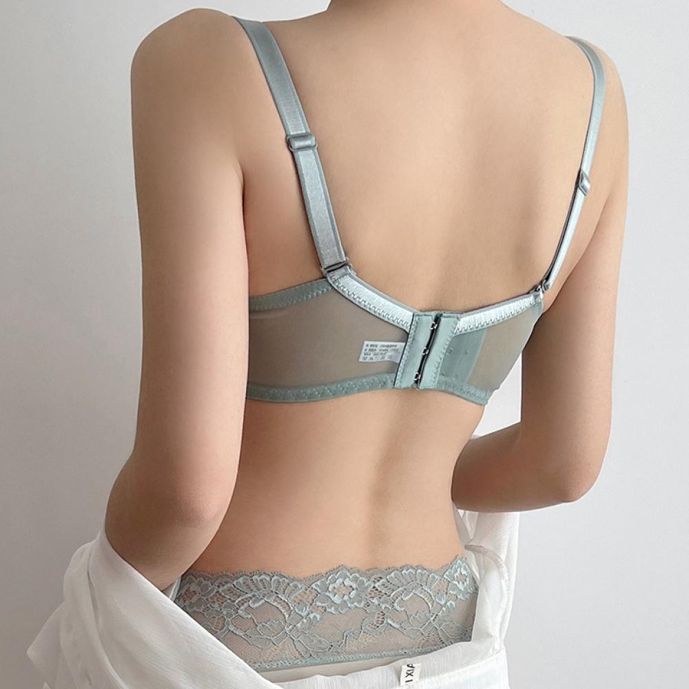 Thin, Breathable Set: Full-Cup Push-Up Bra with Side Support and Anti-Sagging Features, Plus Size (2PCS)