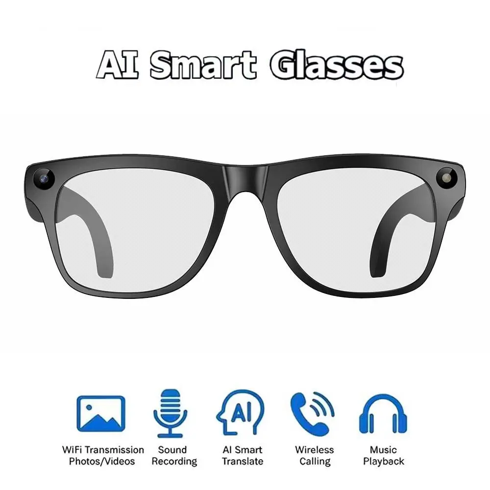 Smart Fashion Women's Smart Glasses With Camera Function, BT Calling Music Playback Translation Function Smart Glasses For Men