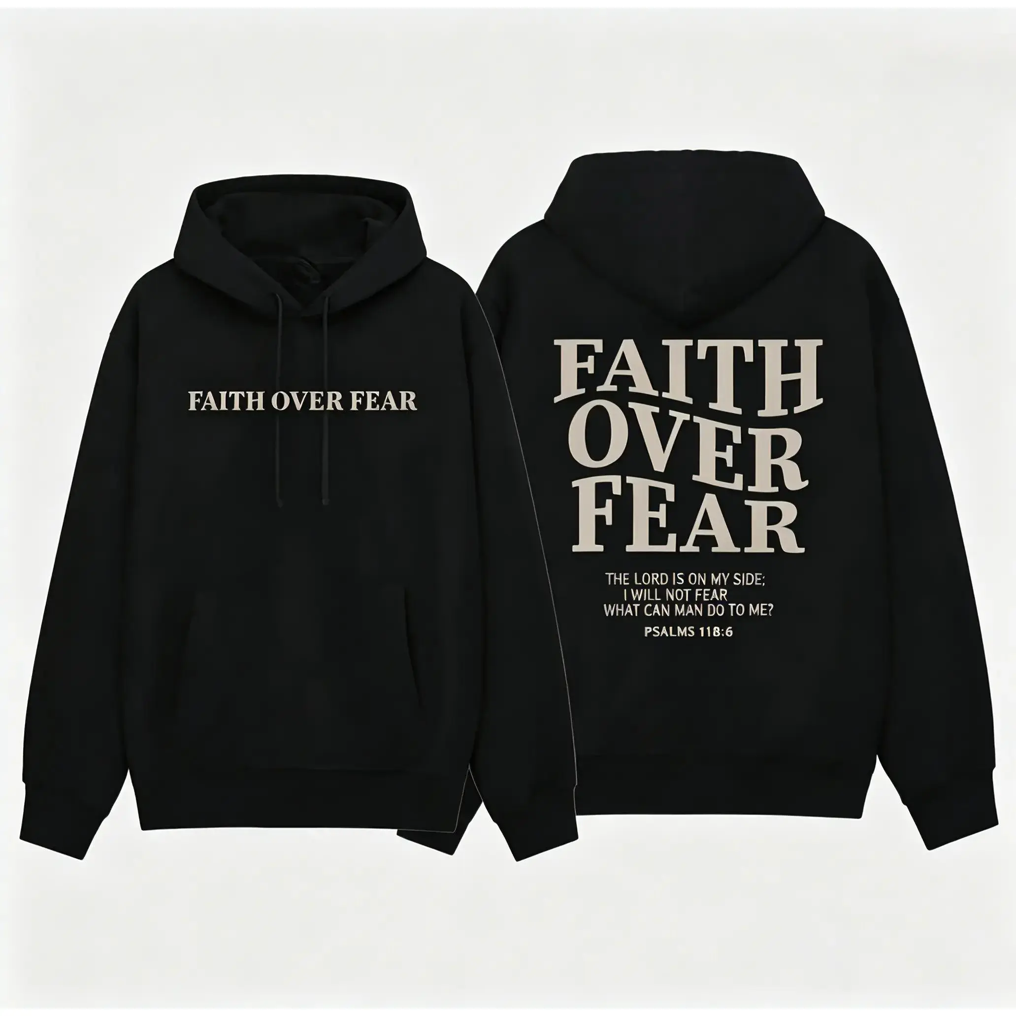 Faith Over Fear Christian Hoodie, Christian Sweatshirt, Jesus Hoodie, Trendy Hoodie, Bible Verse Sweater, Aesthetic Clothes, Aesthetic Hoodie Casual Comfy Pullover