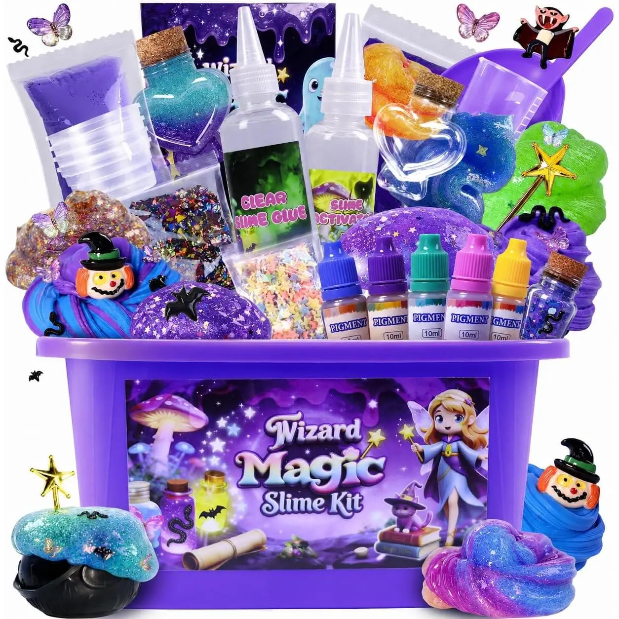 Magic Galaxy Slime Kit, Party Favor Gifts Slime Stress Relief Toy Scented Sludge Toy for Kids,Slime Add-Ins,Non Stick Birthday Halloween