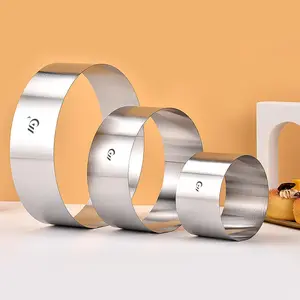 4/6/8 inch Cake Rings for Baking Stainless Steel Mousse Ring Mold 3 Sizes Round Pastry Biscuit  - Height 6 cm