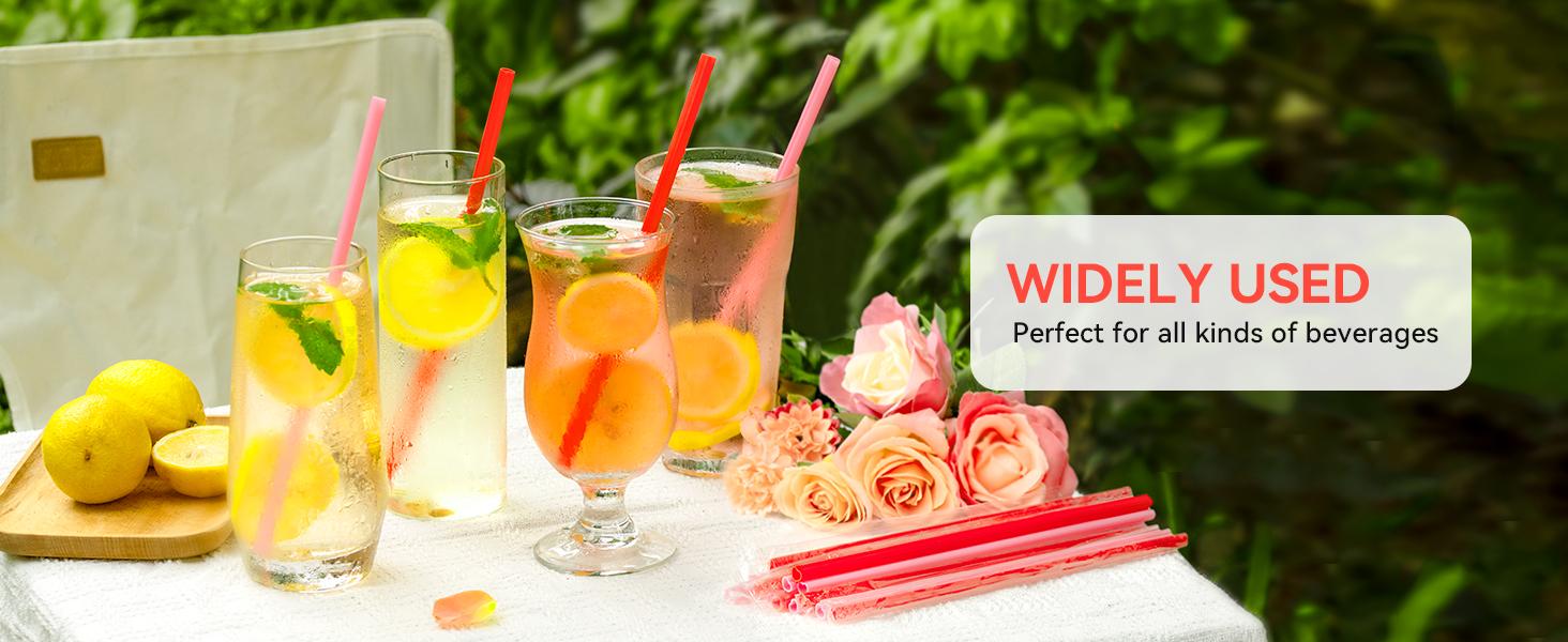 50pcs Heart Shaped Pink Straws 8mm Individually Wrapped Disposable Drinking Straws for Galentine's Brunches,Cocktail, Birthday Parties, Pastel Weddings & Bridal Shower Decorations