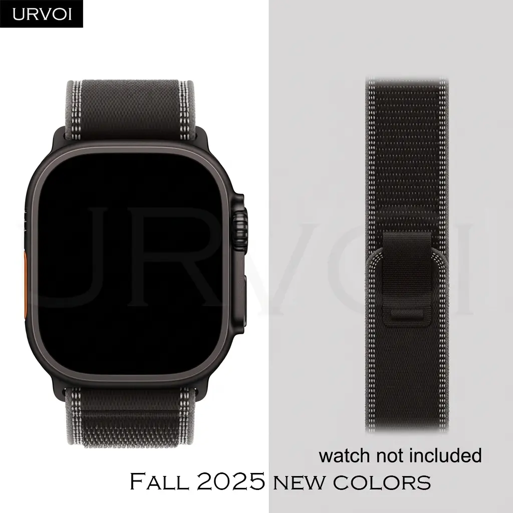 URVOI Trail loop Band for Apple Watch Ultra 3 2 1 series 11 10 9 SE Nylon Weave strap for iWatch lightweight pull tab closure 49mm (Band Only)